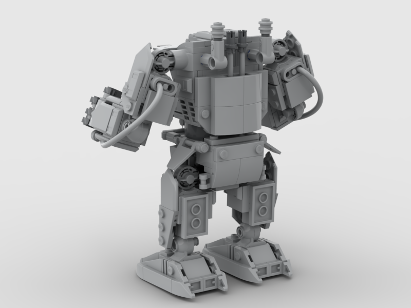 Brick_boss Futuristic Combat Mecha (light grey)